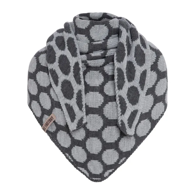 Knit Factory Liva Dreiecksschal Anthrazit/Grau