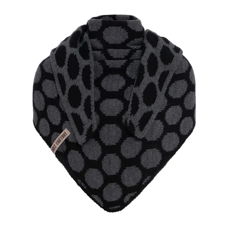 Knit Factory Liva Dreiecksschal Schwarz/Anthrazit