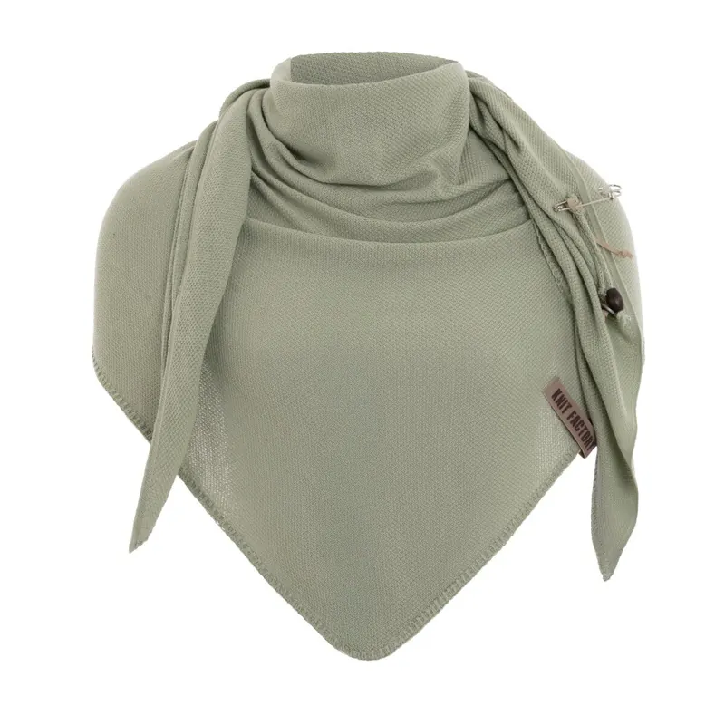 Knit Factory | Lola Dreieckstuch Olive Mist | Grün | 190x85 cm