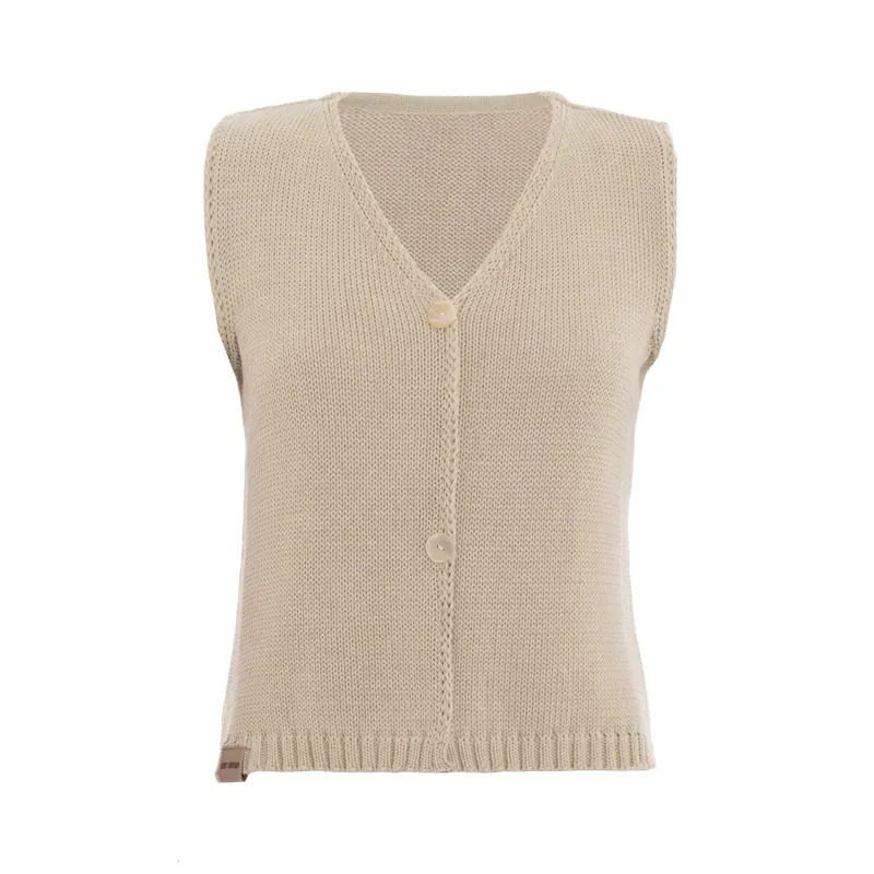 Knit Factory | Lumi Strickweste Leinen - 40/42 | Braun