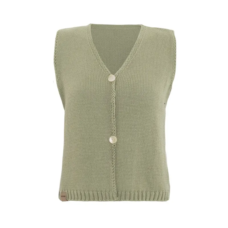 Knit Factory | Lumi Strickweste Olive Mist - 40/42 | Grün