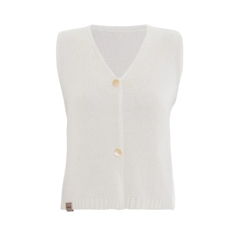 Knit Factory | Lumi Strickweste Woolwhite - 36/38 | Weiß