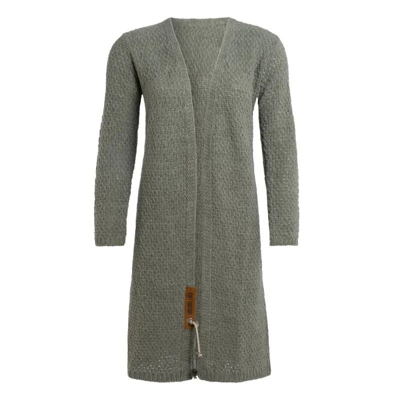 Knit Factory Luna Lange Strickjacke Urban Green 36/38