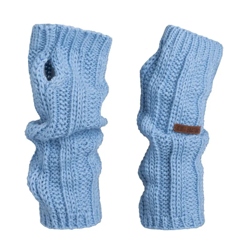 Knit Factory Nica Armstulpen Crystal Blue One Size Gestreift