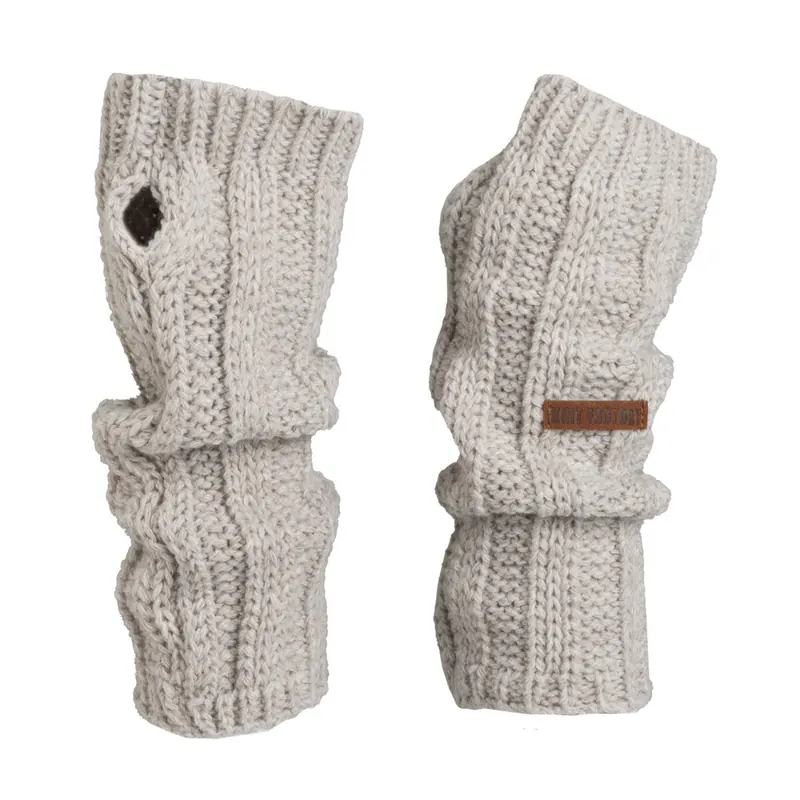 Knit Factory Nica Armstulpen Iced Clay One Size Gestreift