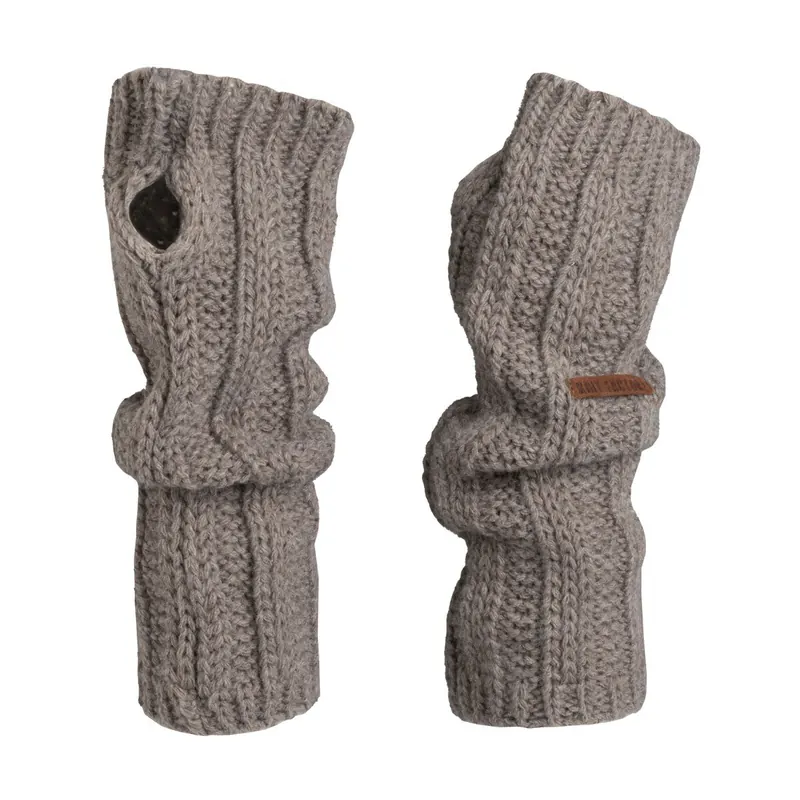 Knit Factory Nica Armstulpen Marron One Size Gestreift