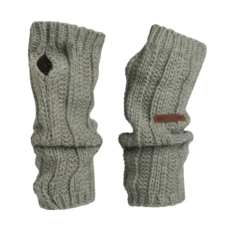 Knit Factory Nica Armstulpen Urban Green One Size Gestreift