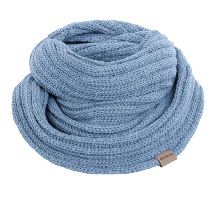 Knit Factory Nica Loop Schal Crystal Blue One Size Gestreift