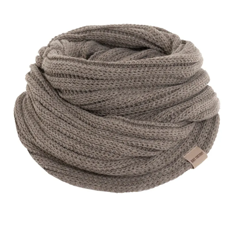 Knit Factory Nica Loop Schal Marron One Size Gestreift
