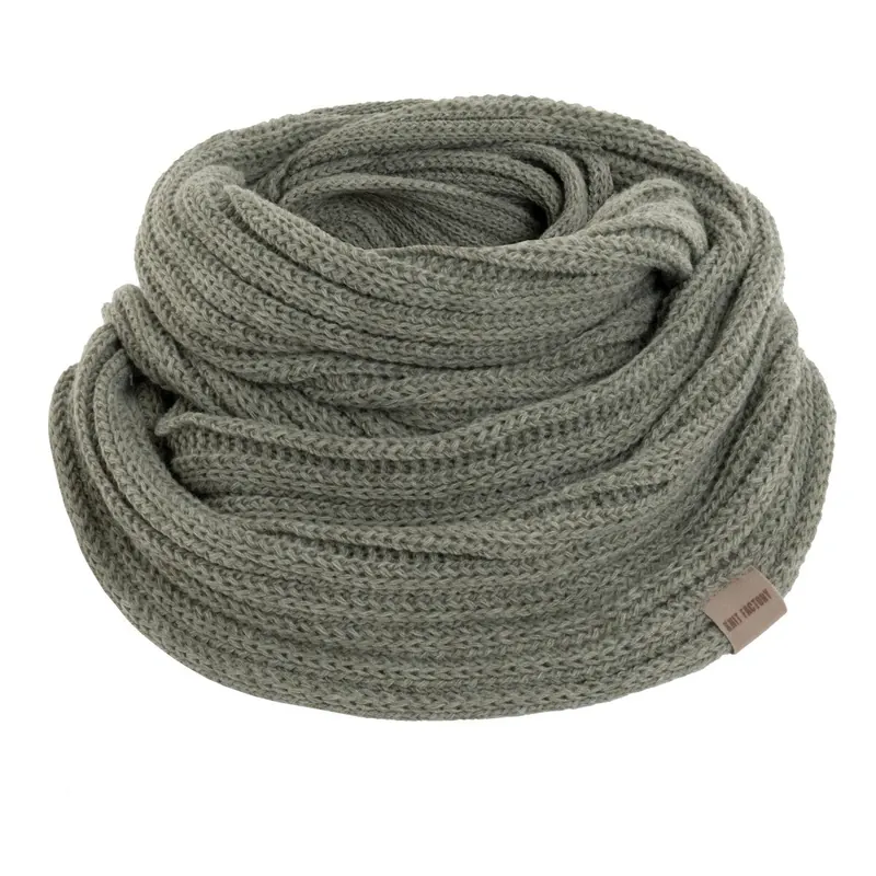 Knit Factory Nica Loop Schal Urban Green One Size Gestreift