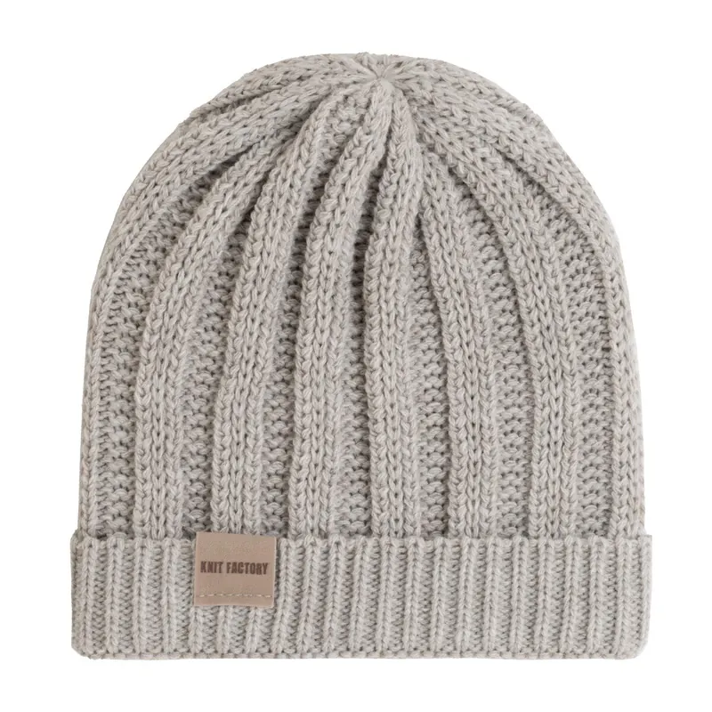 Knit Factory Nica Mütze Iced Clay One Size Gestreift