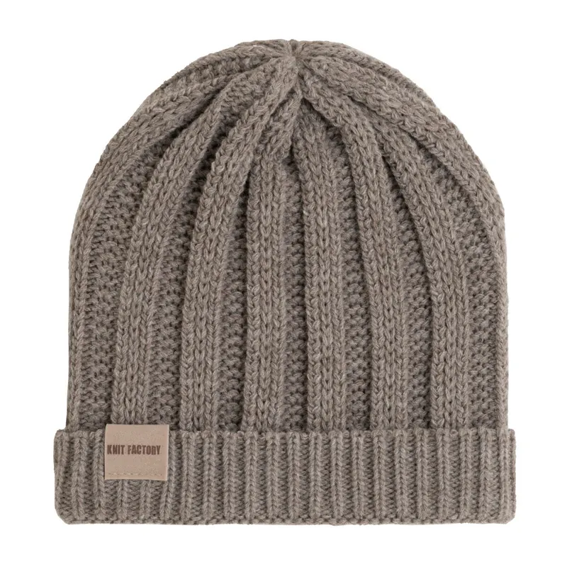 Knit Factory Nica Mütze Marron One Size Gestreift