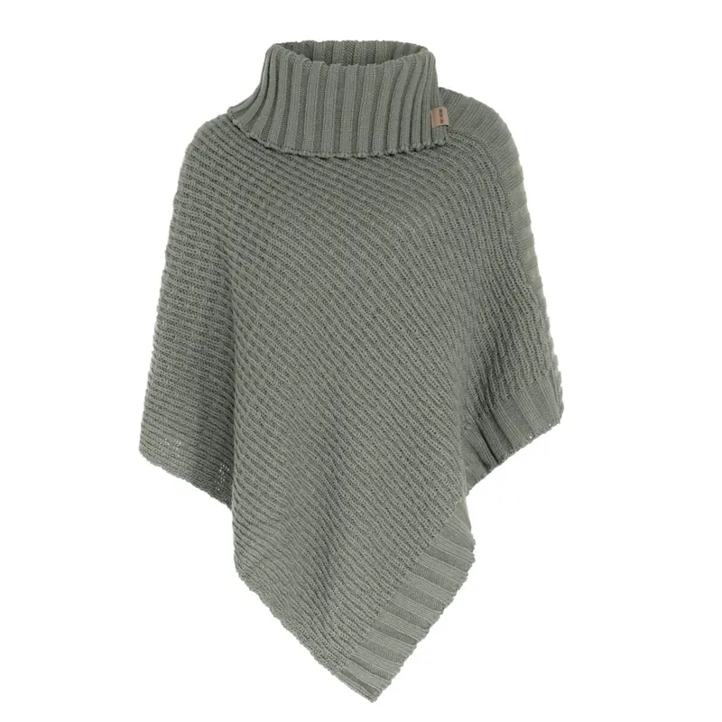 Knit Factory Nicky Gestrickter Poncho Urban Green