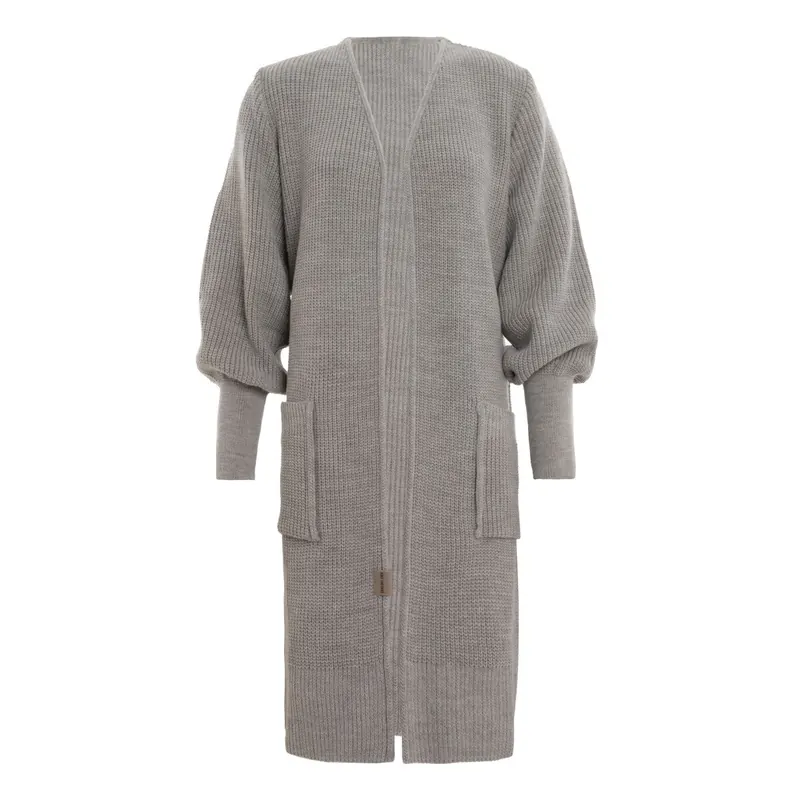 Knit Factory Patty Lange Strickjacke Iced Clay 40/42