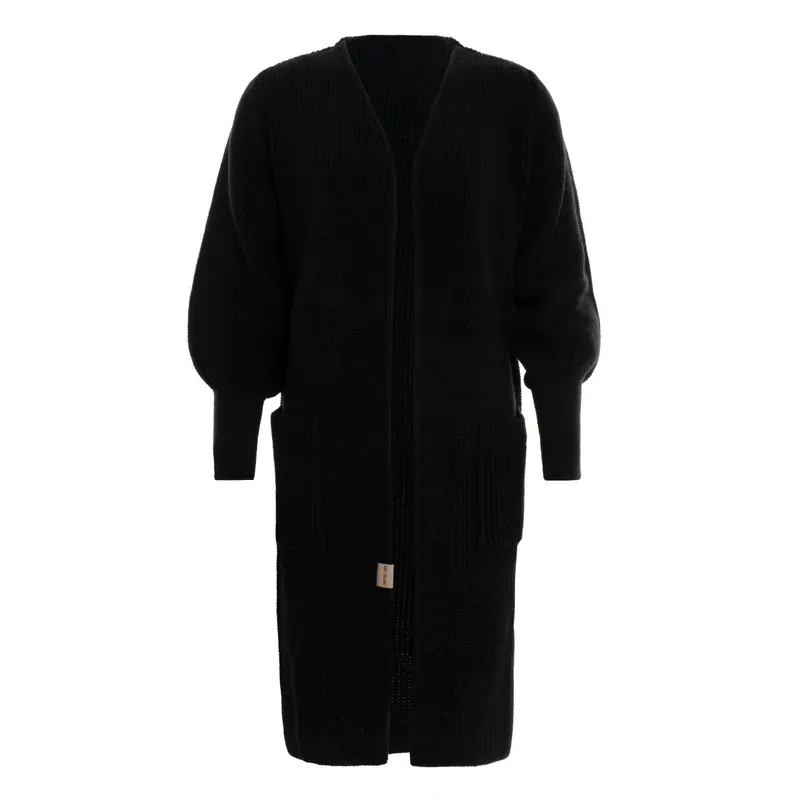 Knit Factory Patty Lange Strickjacke Schwarz 36/38