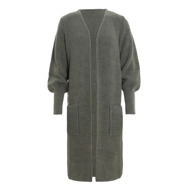 Knit Factory Patty Lange Strickjacke Urban Green 36/38