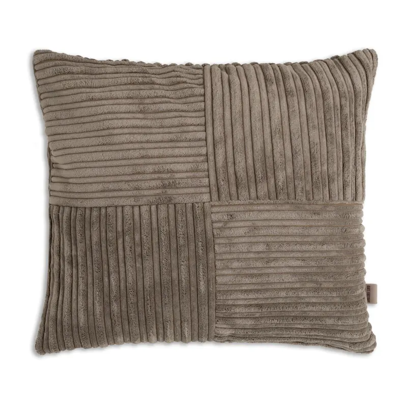 Knit Factory Ritz Kissen Taupe 50x50 cm Gestreift