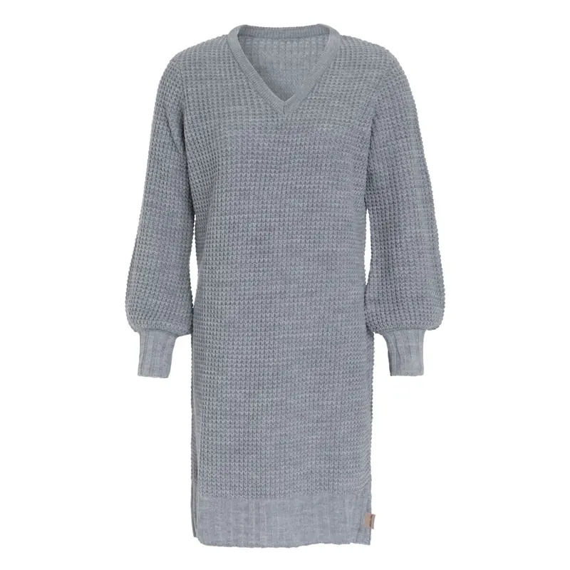 Knit Factory Robin Kleid 40/42 Glatt Grau