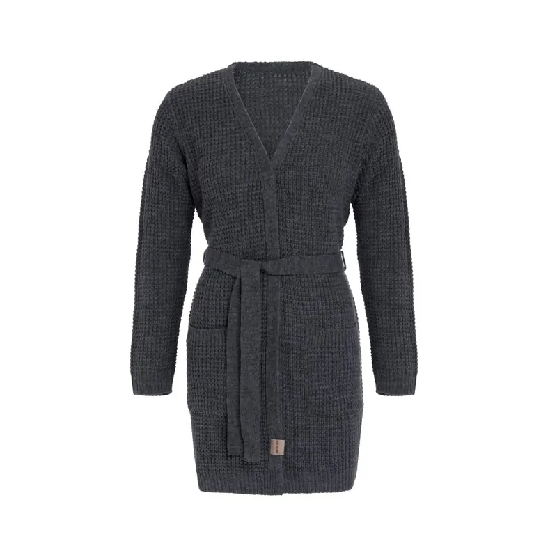 Knit Factory Robin Strickjacke 36/38 Glatt Anthrazit