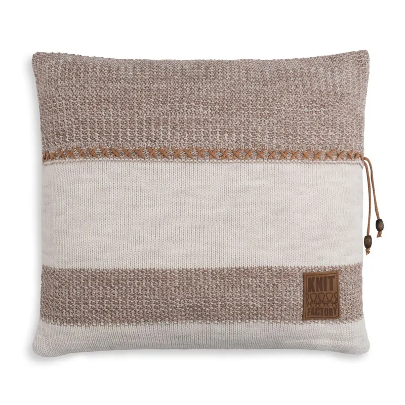 Knit Factory Roxx Kissen 50x50 cm Gestreift Beige