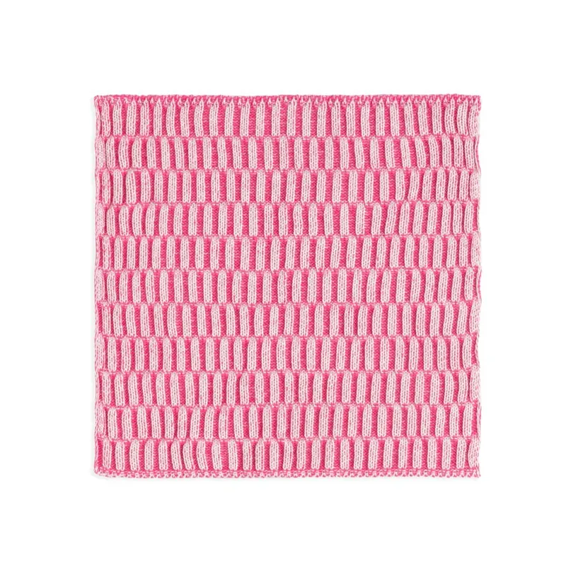 Knit Factory Spültuch Block Ecru/Fuchsia