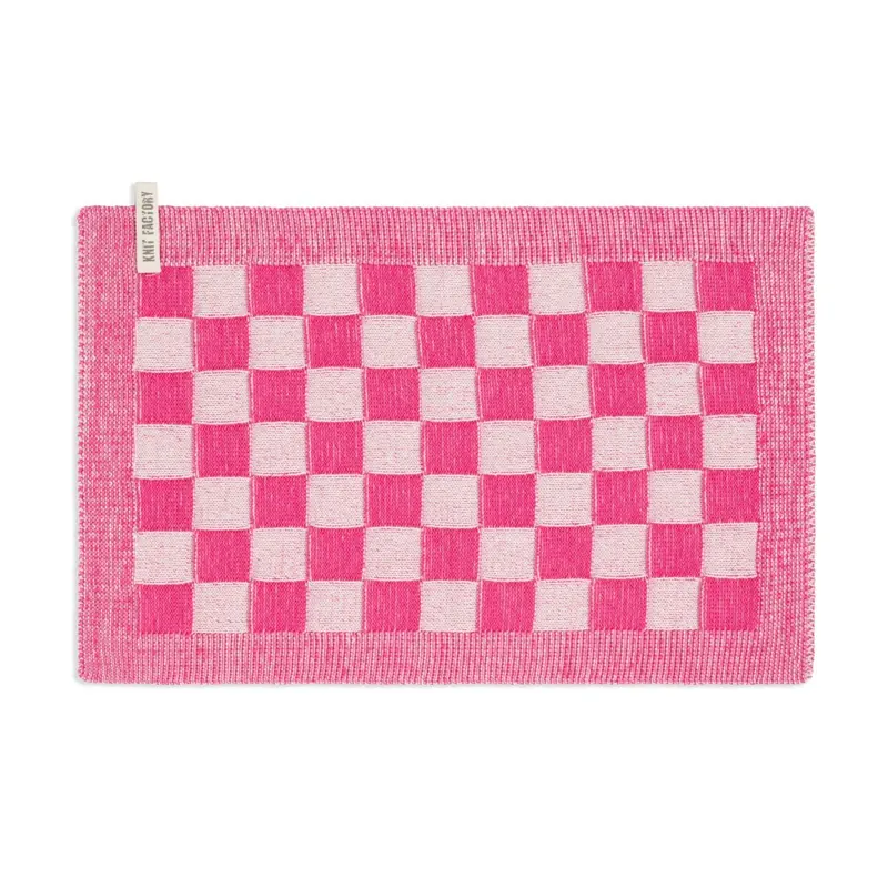 Knit Factory Tischset Block Ecru/Fuchsia