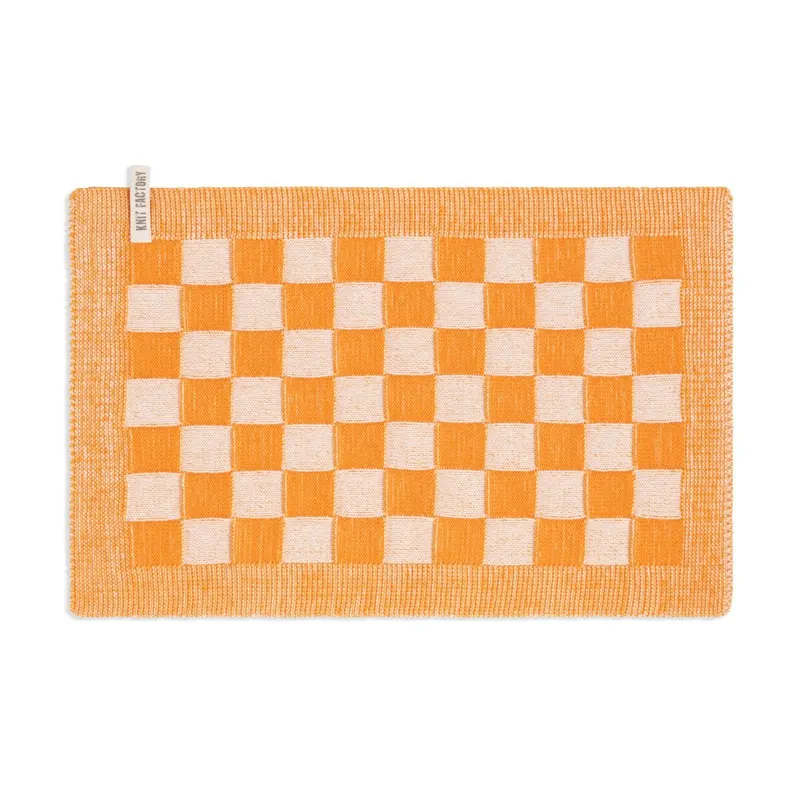 Knit Factory Tischset Block Ecru/Orange