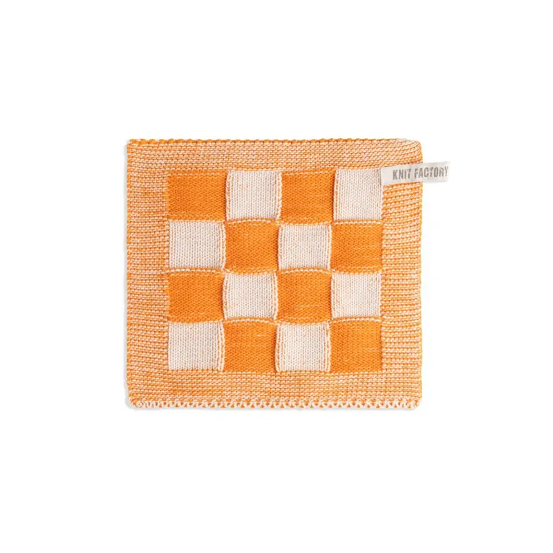 Knit Factory Topflappen Block Ecru/Orange