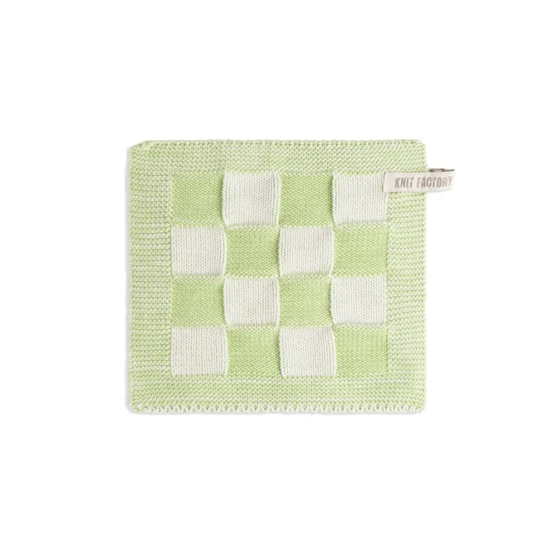 Knit Factory Topflappen Block Ecru/Spring Green