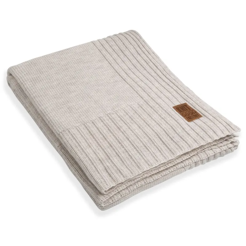 Knit Factory Uni Decke 195x225 cm Glatt Beige