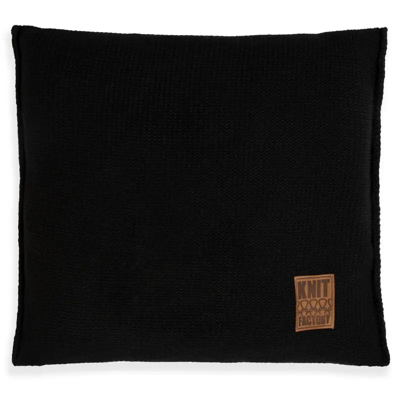 Knit Factory Uni Kissen 50x50 cm Glatt Schwarz