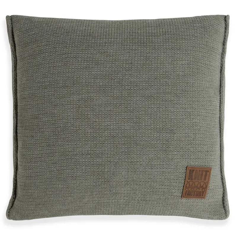 Knit Factory Uni Kissen Urban Green 50x50