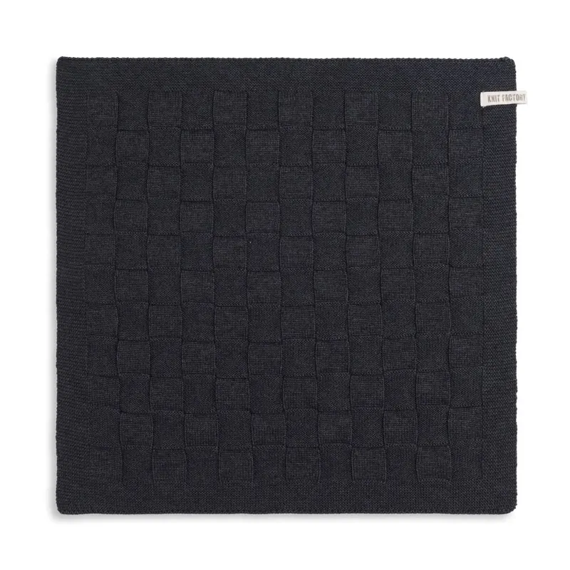 Knit Factory Uni Küchenhandtuch 50x50 cm Glatt Anthrazit