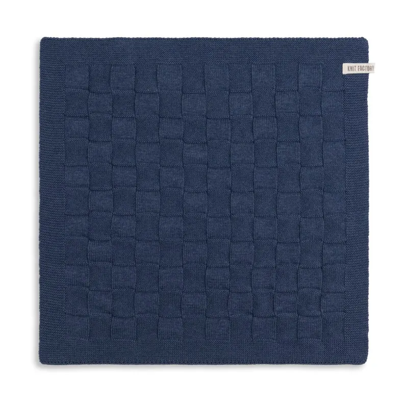 Knit Factory Uni Küchenhandtuch 50x50 cm Glatt Dunkelblau