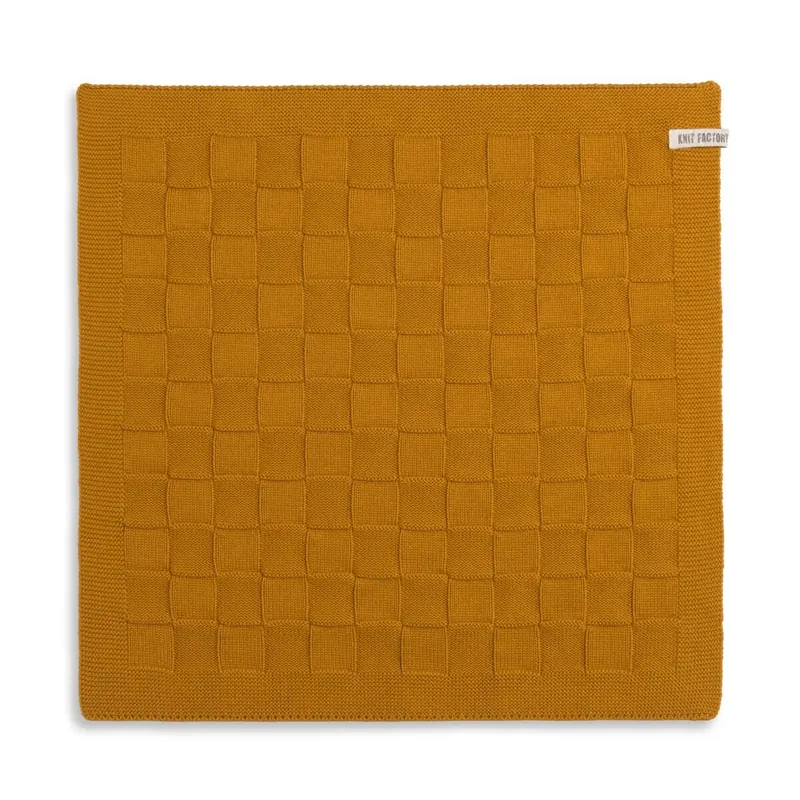 Knit Factory Uni Küchenhandtuch 50x50 cm Glatt Gelb