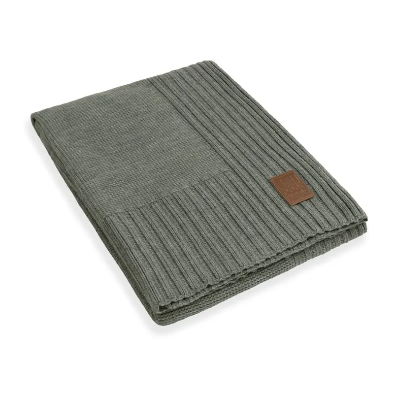 Knit Factory Uni Plaid Urban Green 160x130 cm