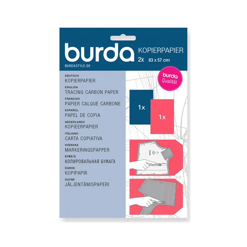 Kopierpapier für Schnittmuster blau und rot, burda style