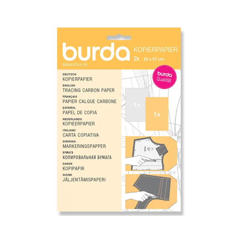 Kopierpapier für Schnittmuster gelb und weiß, burda style