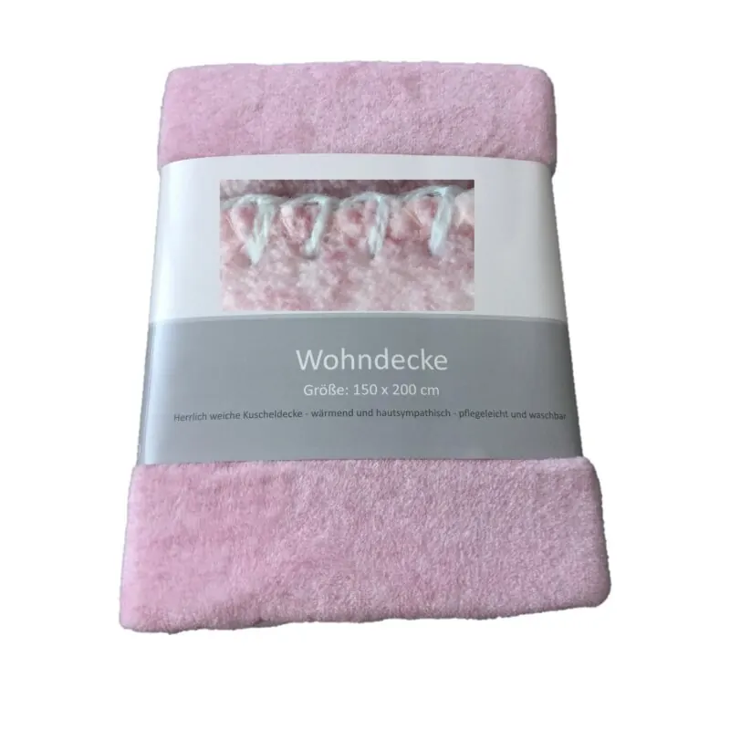 Kuscheldecke Wohndecke 150 x 200 cm Rosa