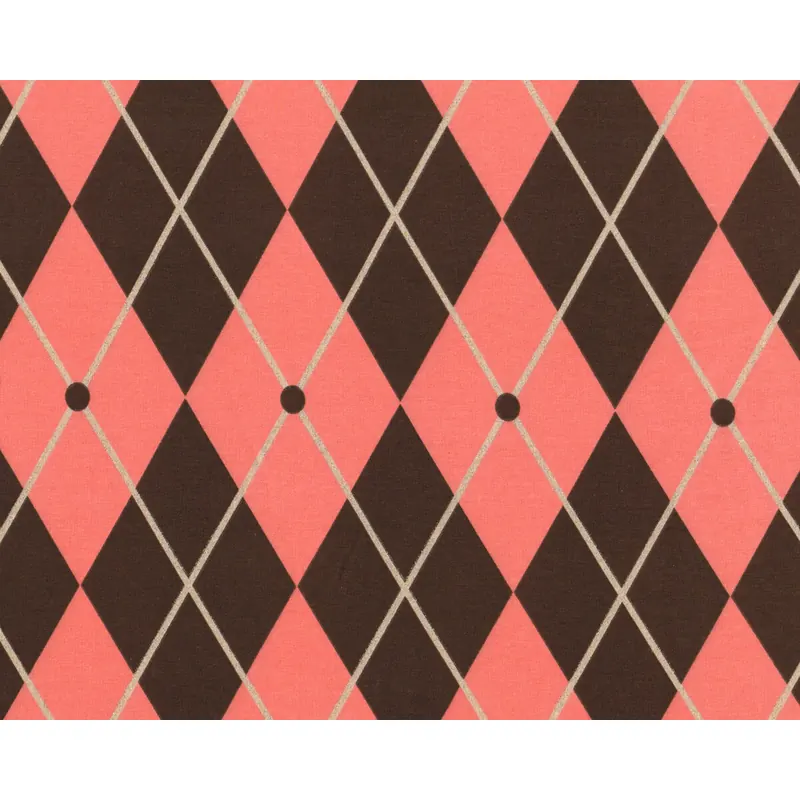 Kuschelsweatstoff MIES & MOOS, Harlekin-Rauten, rosa-braun