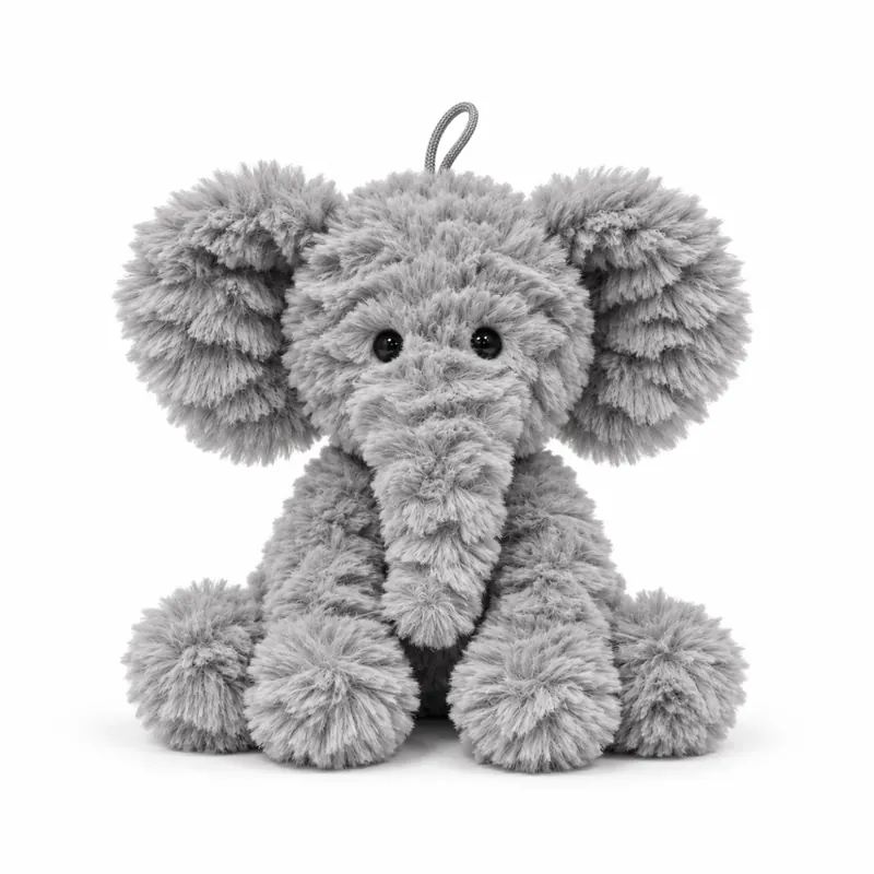 Kuscheltier Elefant zottelig grau 60 cm Stofftier superweich – Kuscheltier Plüschtier Geschenkidee
