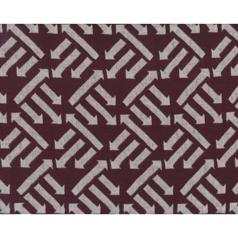 Leichter Bio-Jacquard-Strick RIGHT DIRECTION, Pfeile, dunkles weinrot-wollweiß