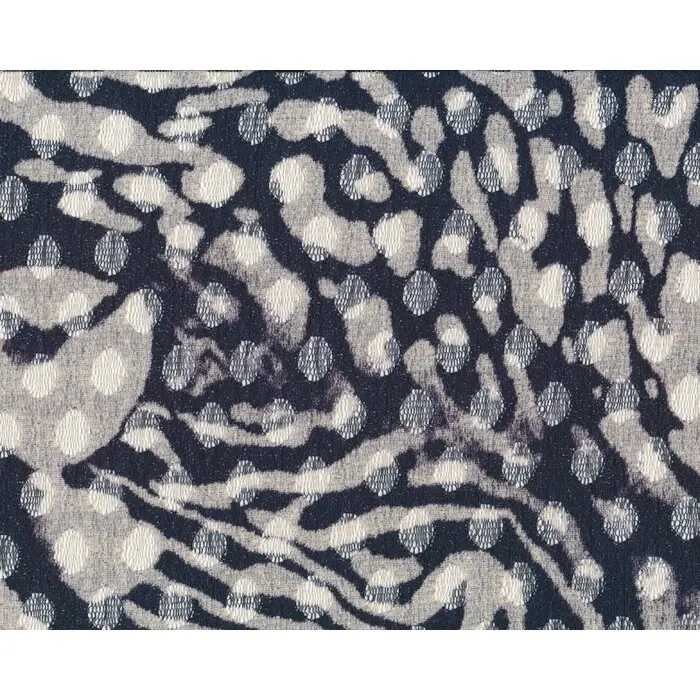 Leichter gewirkter Stoff mit Lochmuster LACE ST. MAXIM, Streifen-Ovale, natur-dunkelblau