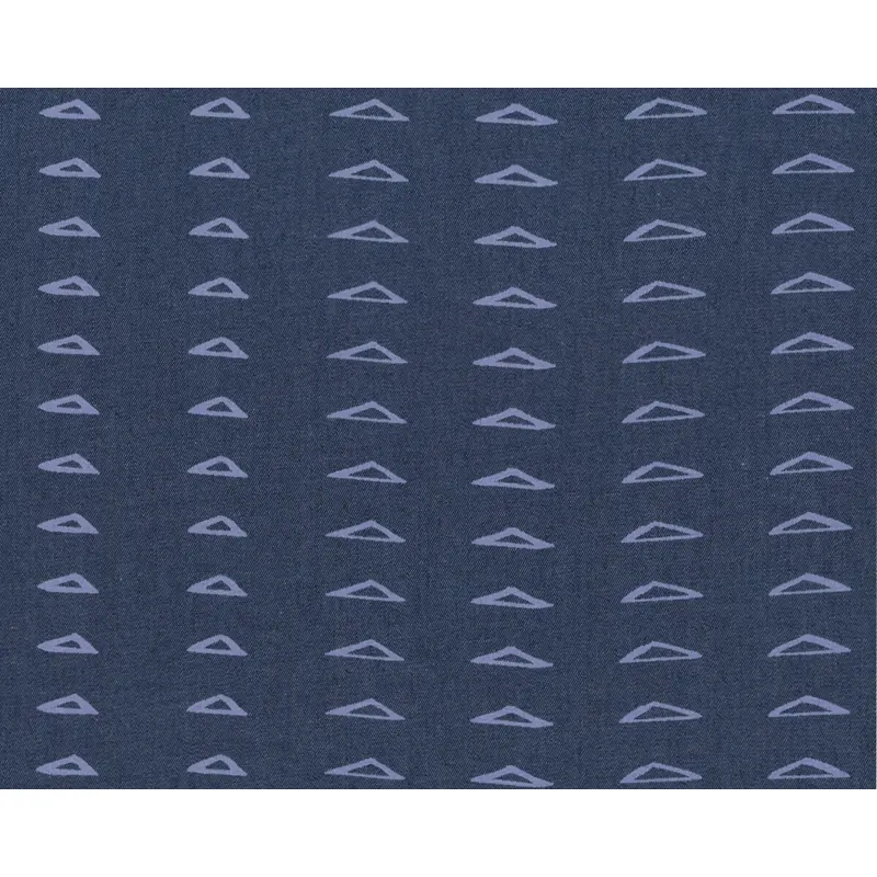 Leichter Jeansstoff DENIM TRIANGLES, Dreiecke, dunkles jeansblau