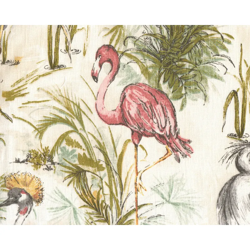 Leinen-Dekostoff ETANG, Flamingos