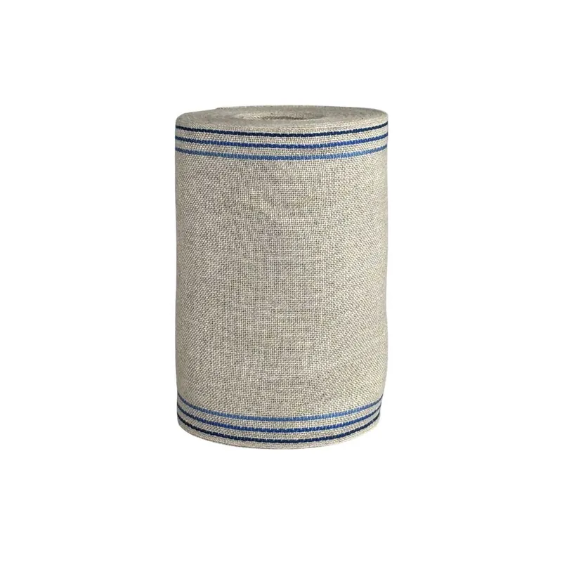 Leinenband LANDHAUS, Rand gestreift, natur-blau, 160 mm, Vaupel & Heilenbeck