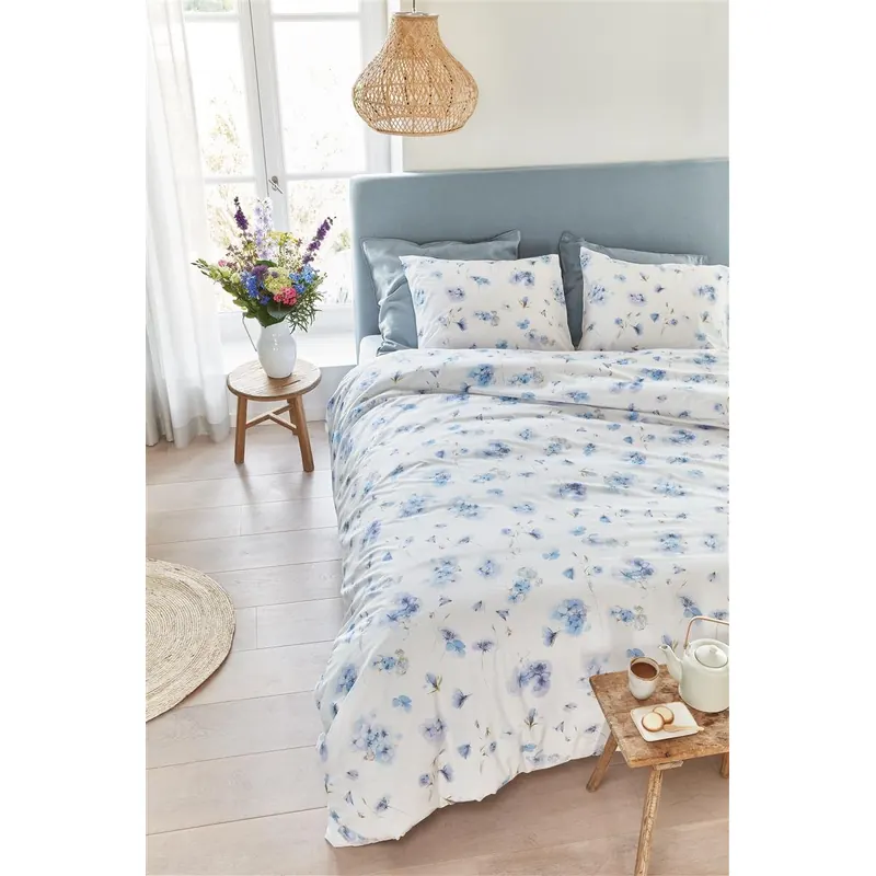 Marjolein Bastin Bettwäsche Renforcé Hydrangea Blue + 1x 1 , 1 Blau 155x220, 155 x 220 cm