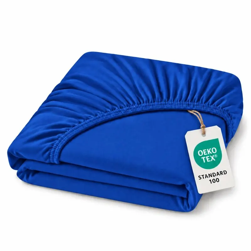 Marke Topper Jersey Spannbettlaken 140 - 160 cm x 200 cm Royalblau