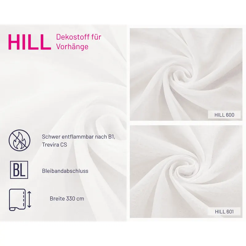 Matter Gardinenstoff HILL aus Polyester, transparent, Saum & Viebahn