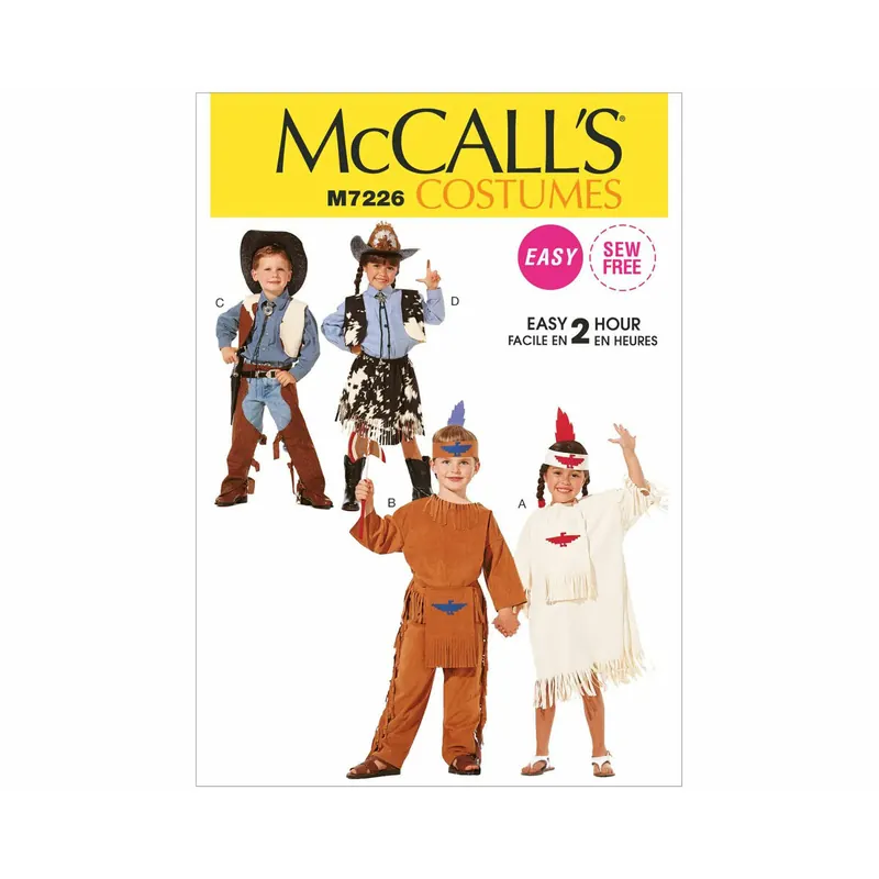 McCALL´s Kinder-Schnittmuster Kostüm COWBOY & INDIANER